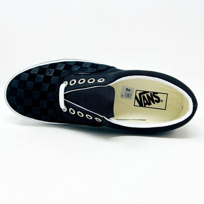 Vans Era (Deboss Checkerboard) Black True White Womens Classic Shoes Sneakers