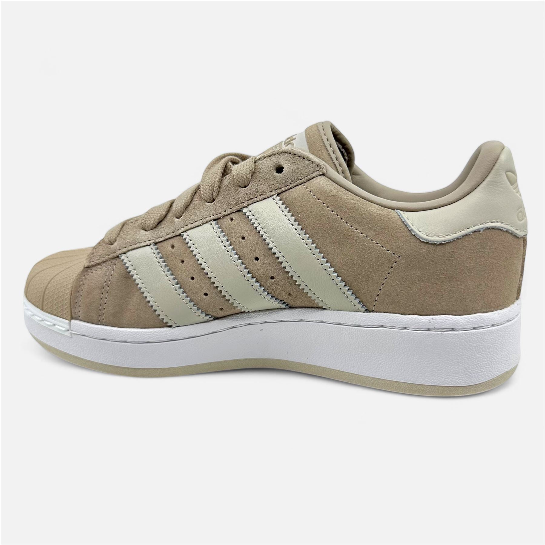 Adidas Superstar XLG Wonder Beige White Womens Athletic Sneaker