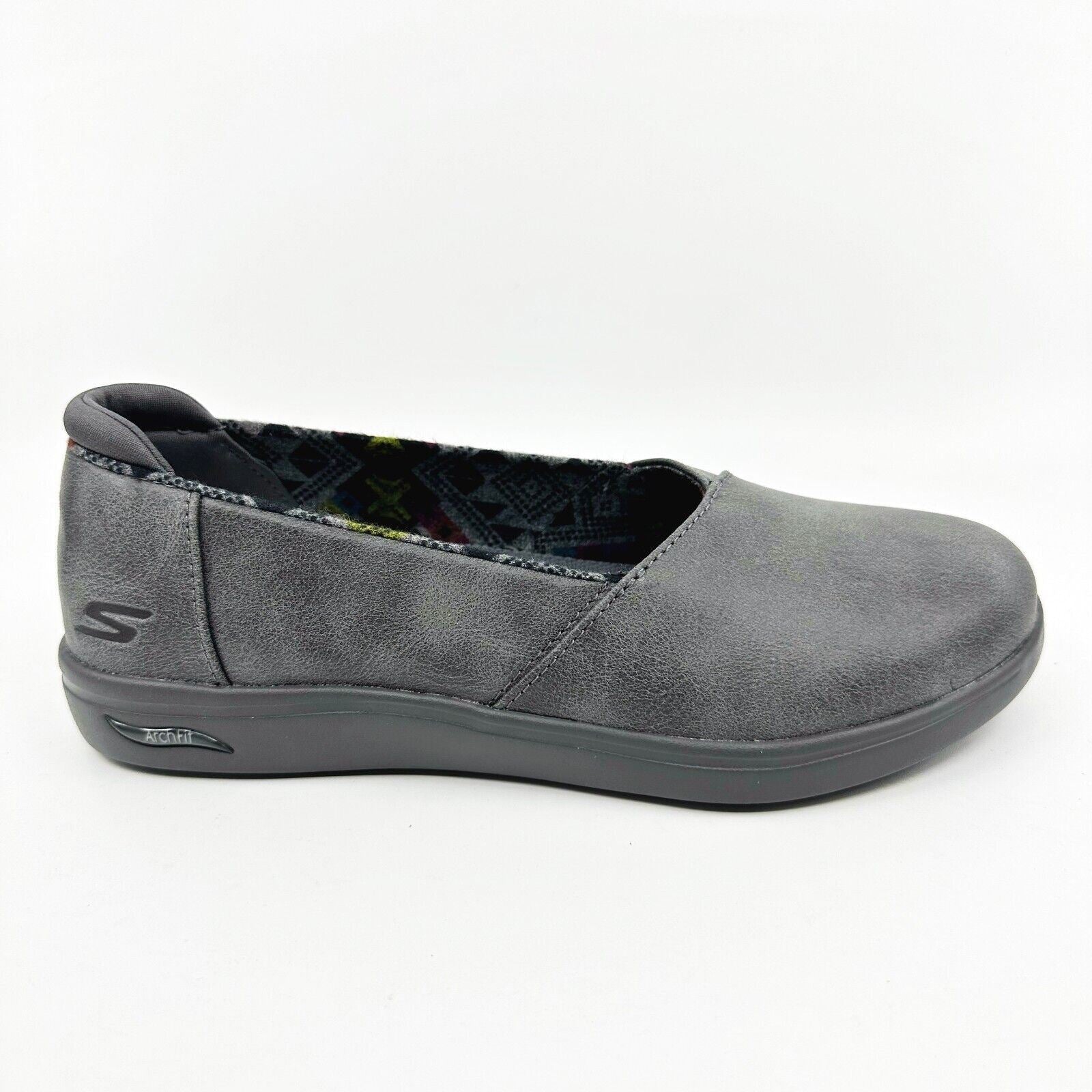 Skechers Arch Fit Uplift Core Roots Charcoal Womens Size 6.5 Slip On Shoes