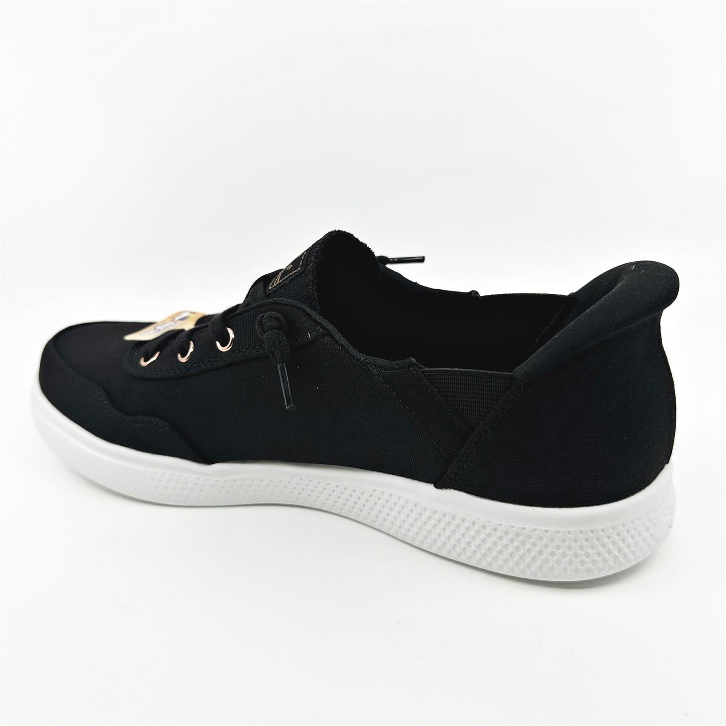 Skechers Bobs Skipper Keep It Sweet Black Womens  Slip On Sneakers