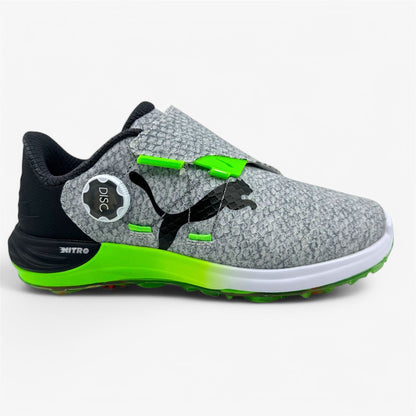 PUMA Phantomcat Nitro Disc White Black Fluro Green Mens Waterproof Golf Shoes