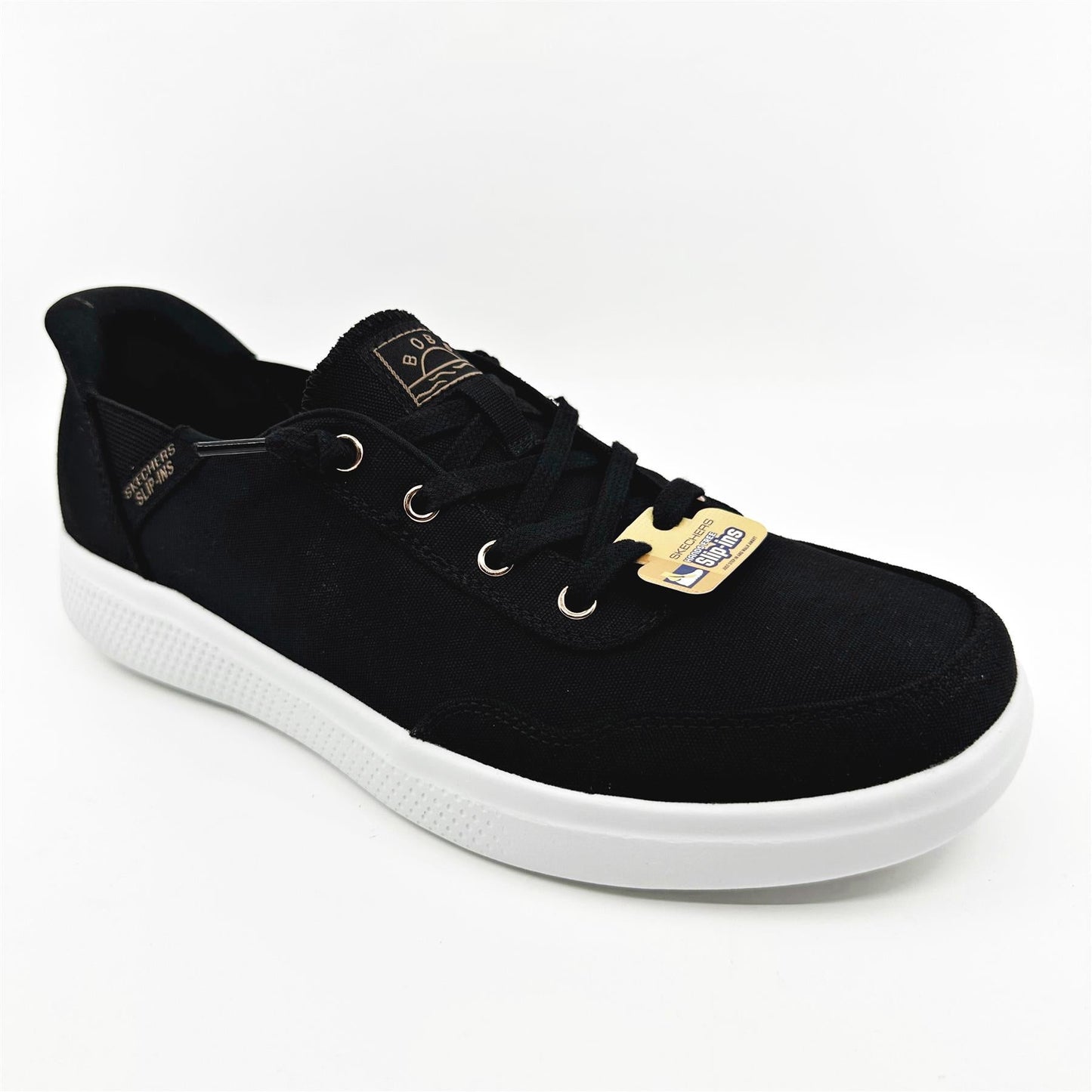 Skechers Bobs Skipper Keep It Sweet Black Womens  Slip On Sneakers