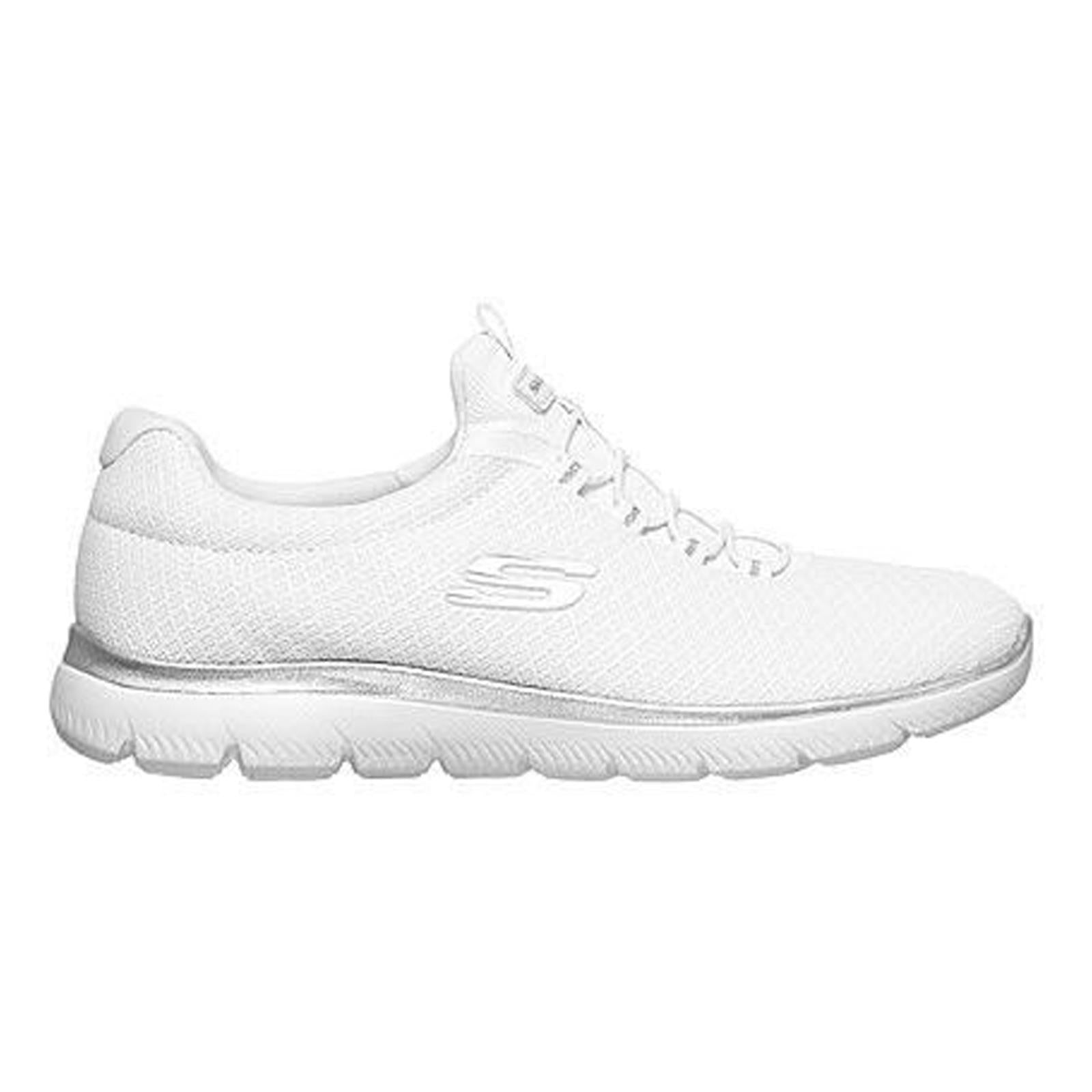 Women's Wide Fit Skechers 12980W Summits Slip On Sports Trainers