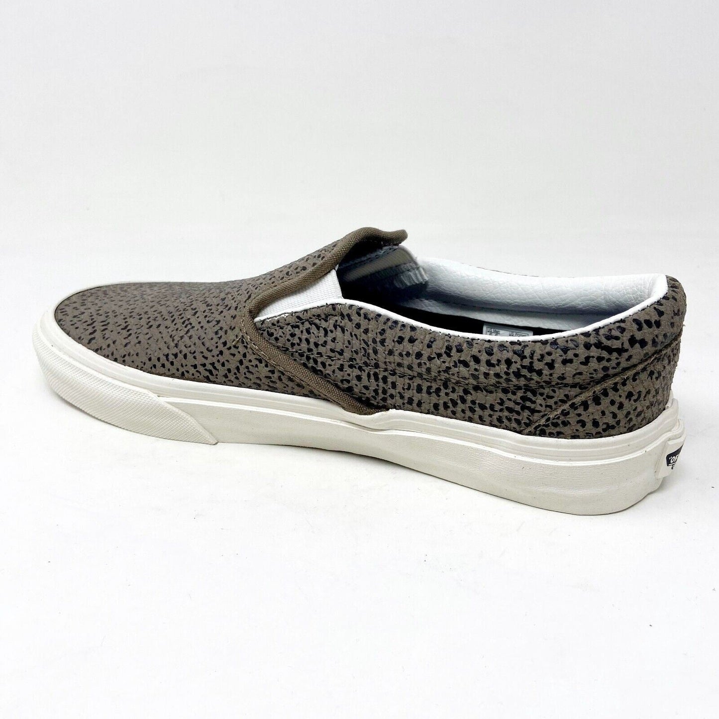 Vans Classic Slip On (Cheetah Suede) Tan Black Womens Animal Print Casual Shoes