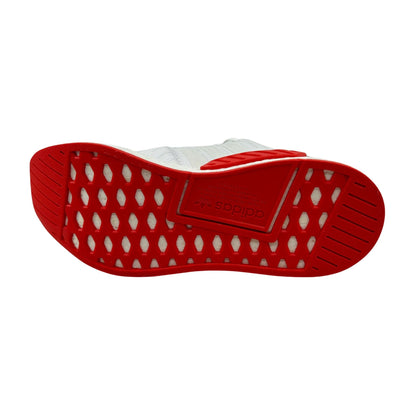 Adidas NMD R2 Primeknit White Core Red Mens Athletic Sneaker