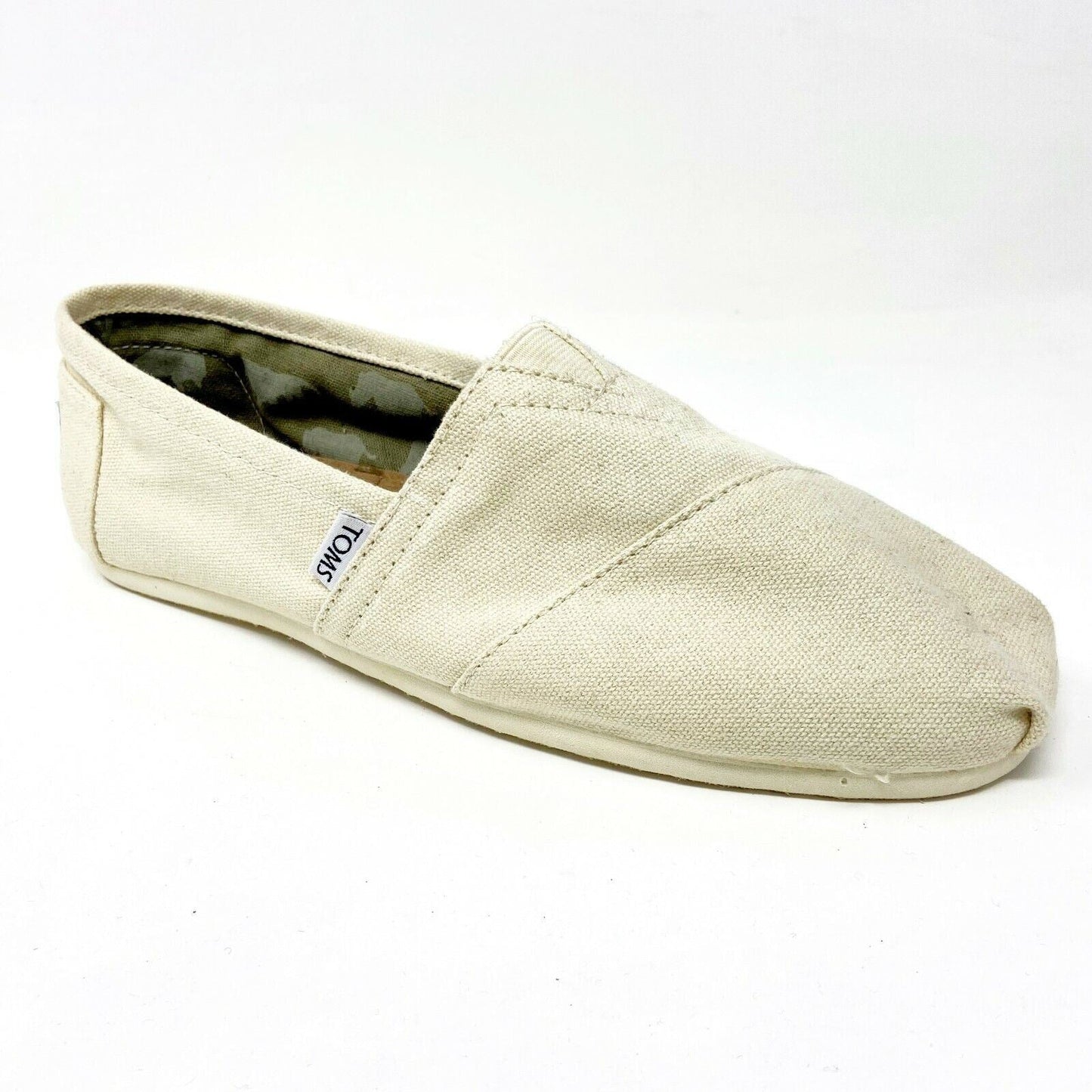 Toms Classics Natural Canvas Womens Slip On Casual Canvas Flat Shoes