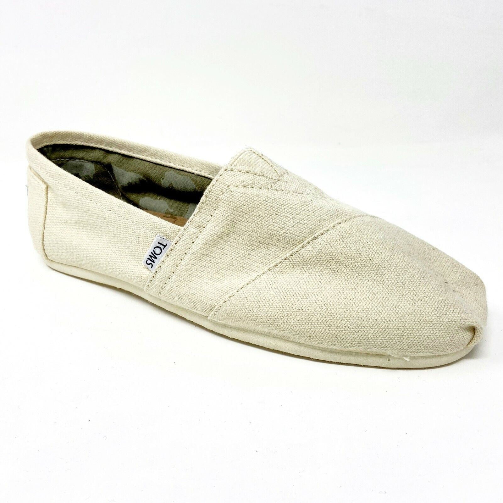 Toms Classics Natural Canvas Womens Slip On Casual Canvas Flat Shoes