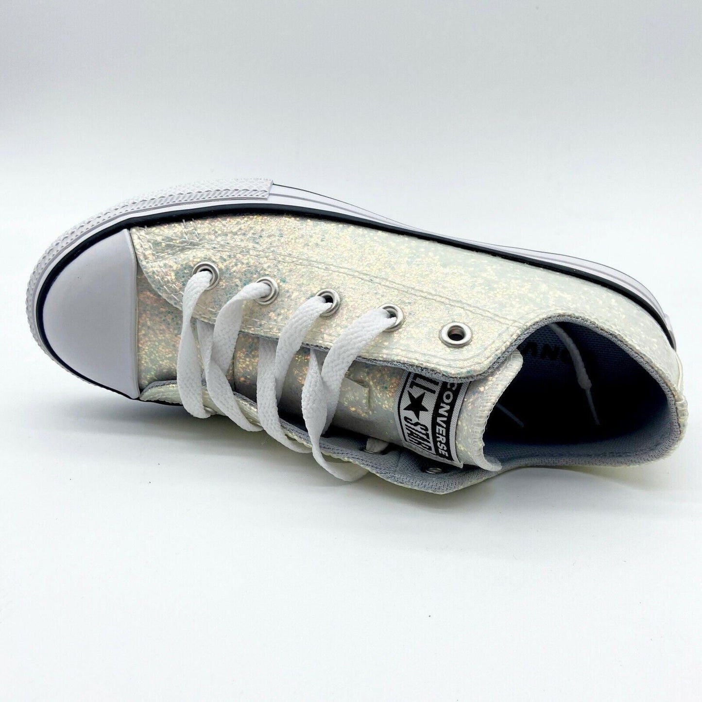Converse CTAS Ox Wolf Grey Rainbow Glitter Kids Casual Sneakers 665979C