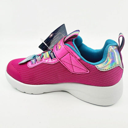Skechers Dynamight 2.0 Rockin Rainbow Neon Pink Kids Girls Size 11 Sneakers