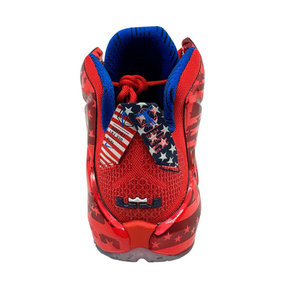 Nike Lebron XII Crimson Red White Mens Athletic Independence Day Sneaker