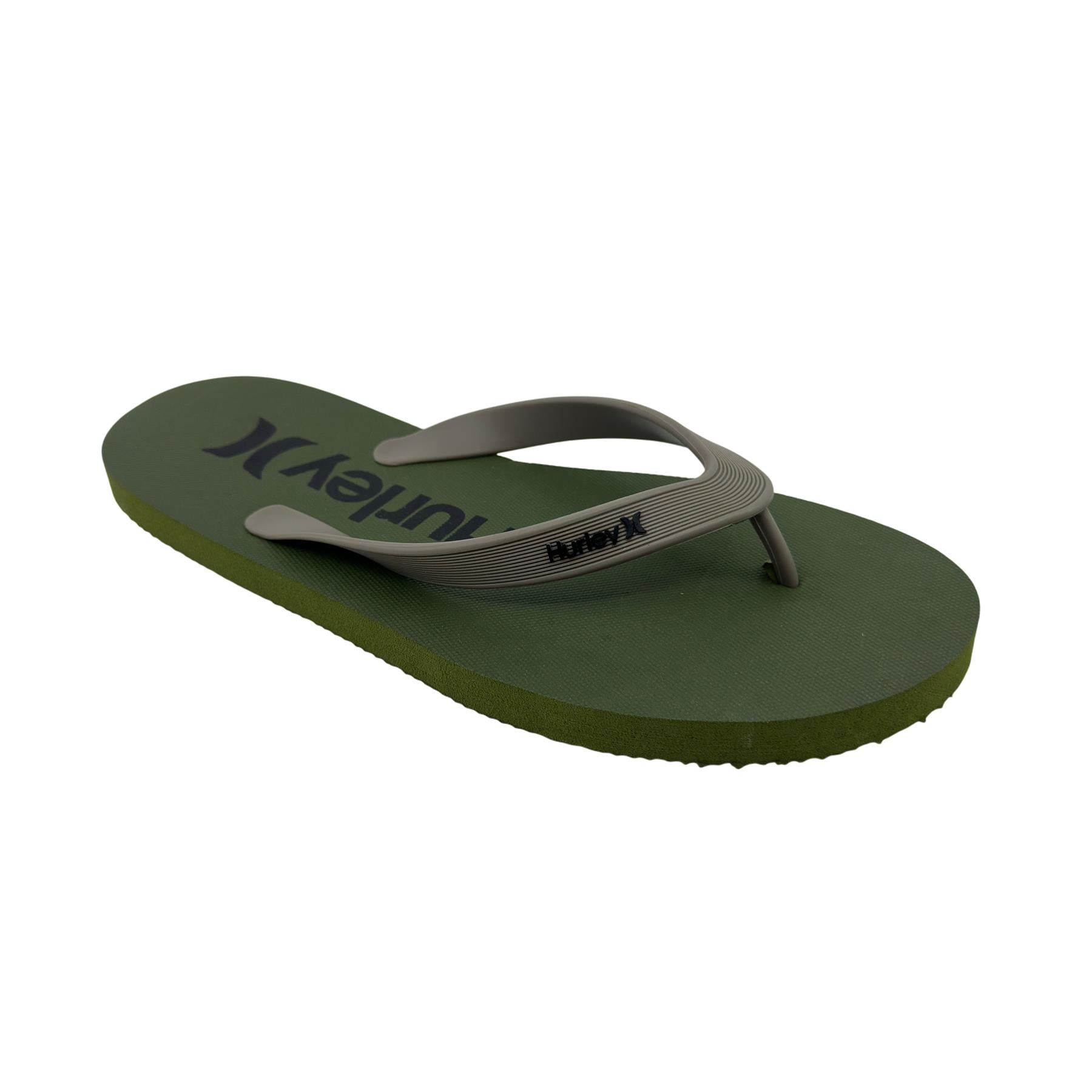 Hurley Logo Olive Khaki Mens Sandal Pool Beach Flip Flop
