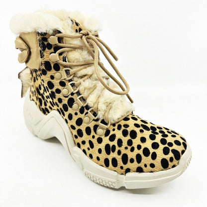 Mark Nason Neo Block Lillie Cheetah Womens Size 6.5 Shearling Sneaker Bootie