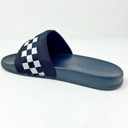STNDRD Standard Los Angeles Monaco Checkerboard Black White Mens Slides Sandals