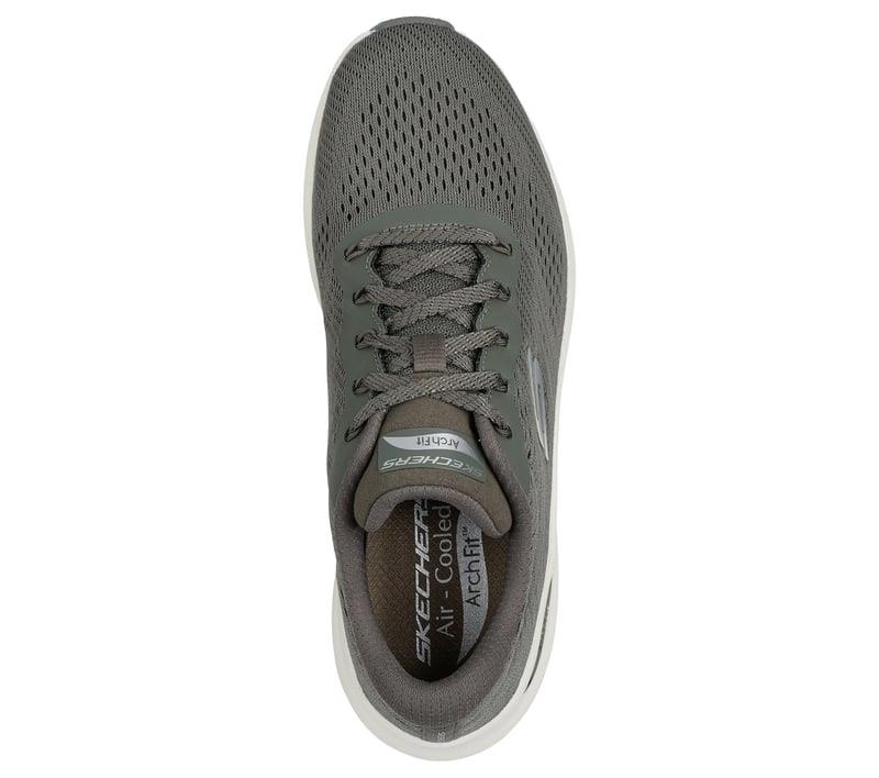 Women's Wide Fit Skechers 150051 Arch Fit 2.0 Big League Trainers - Olive