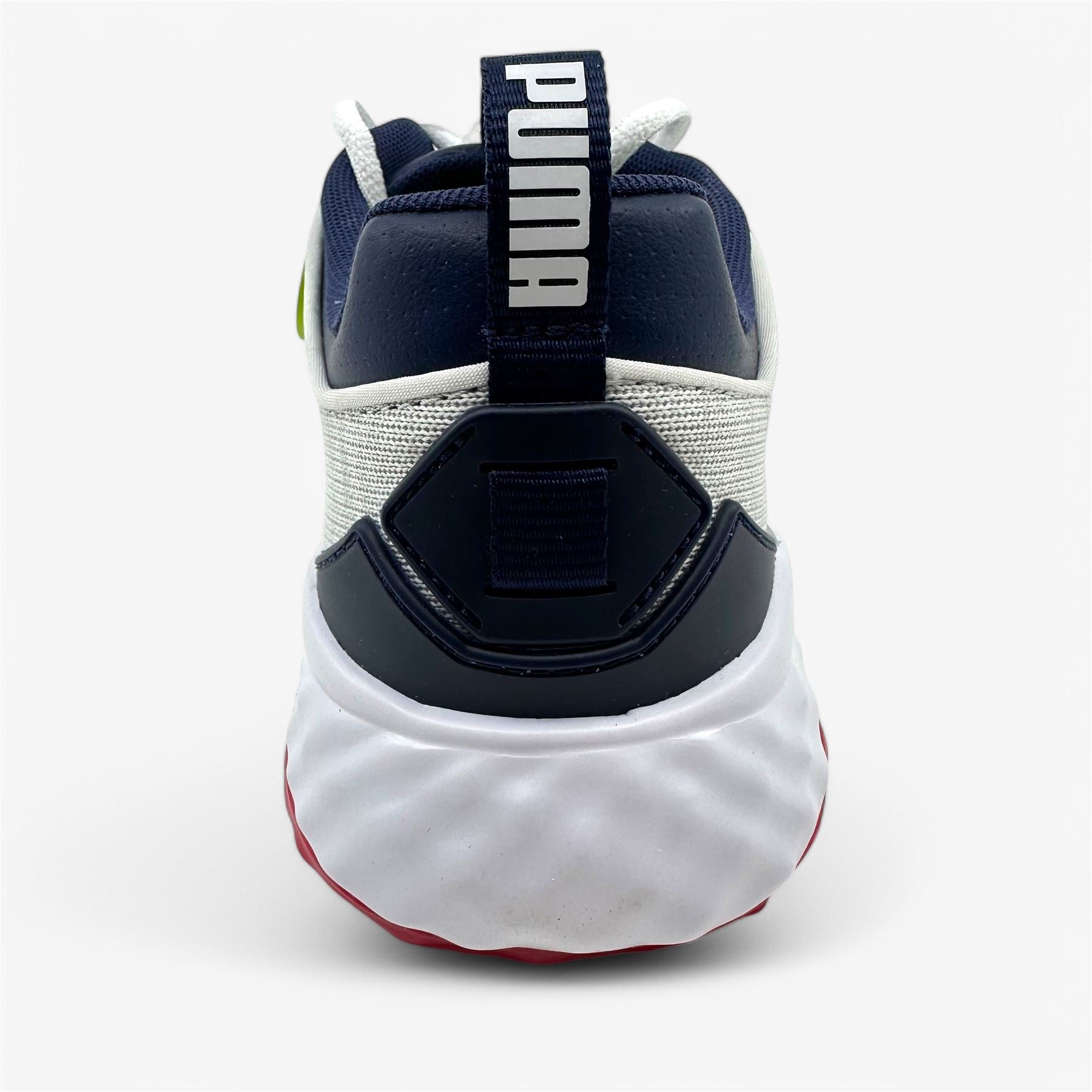 PUMA Fusion Pro White Navy Red Mens Extra Wide Spikeless Golf Shoes