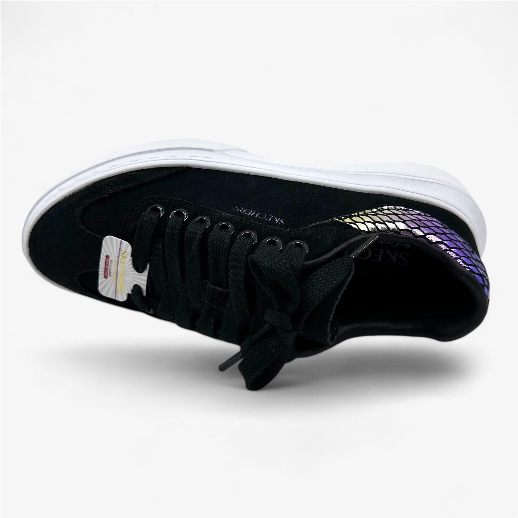 Skechers Cordova Classic Mirrored Brights Black Womens Athletic Sneaker