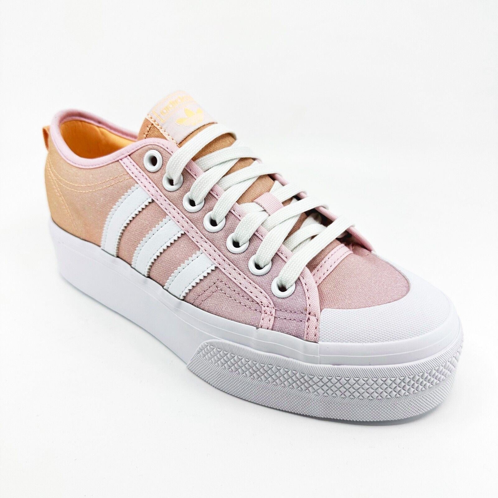 Adidas Originals Nizza Platform Acid Orange Pink Womens Sneakers IG5050