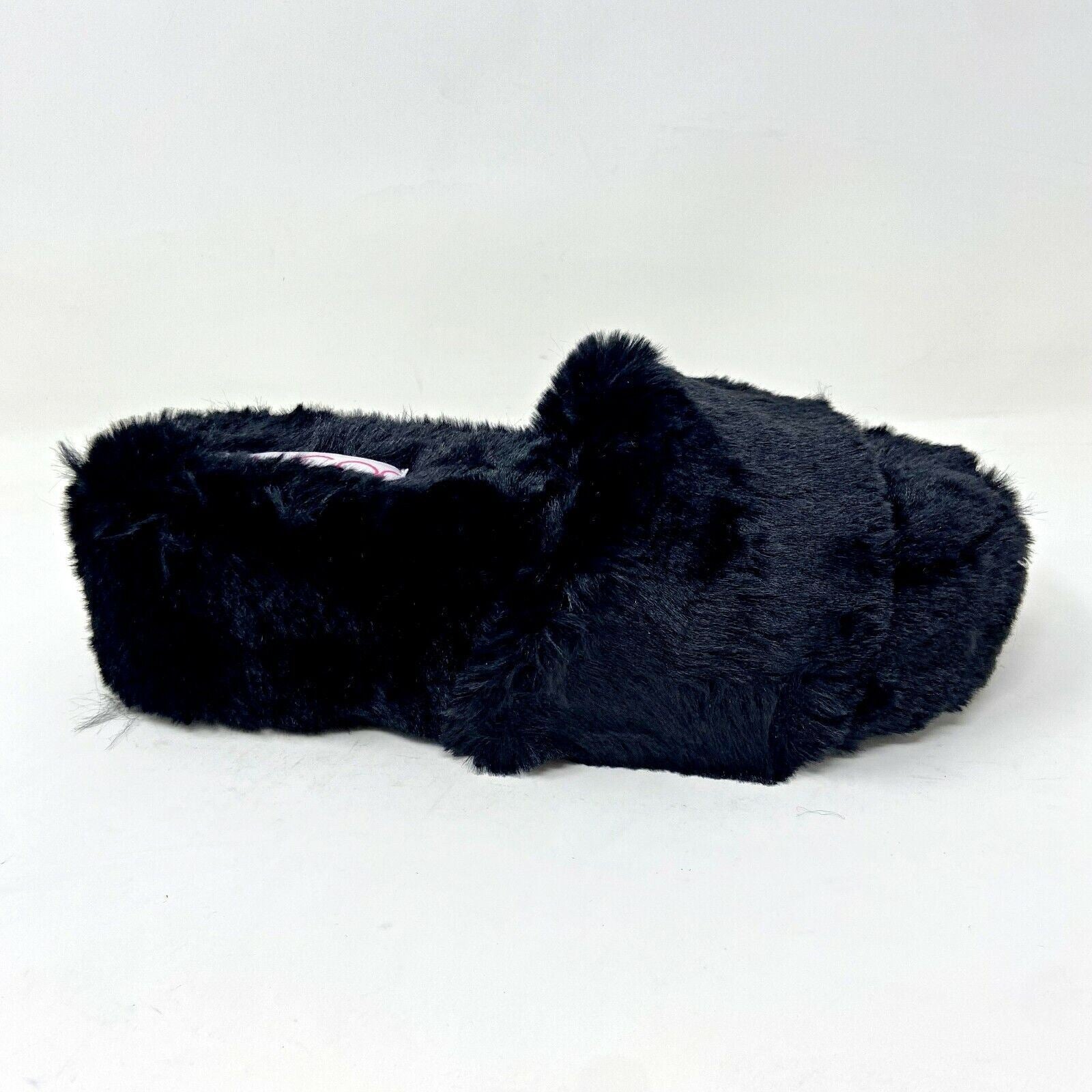 Sugar Wryde Black Platform Fluffy Slip On Womens Fur Slipper Warm Sandals