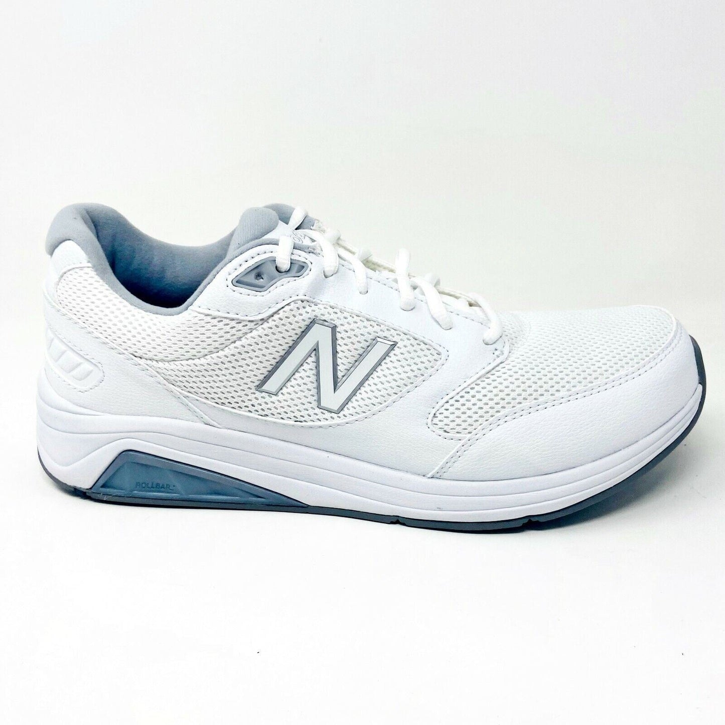 New Balance Mens 928v2 White Gray Size 14 D Leather Walking Shoes MW928WM2