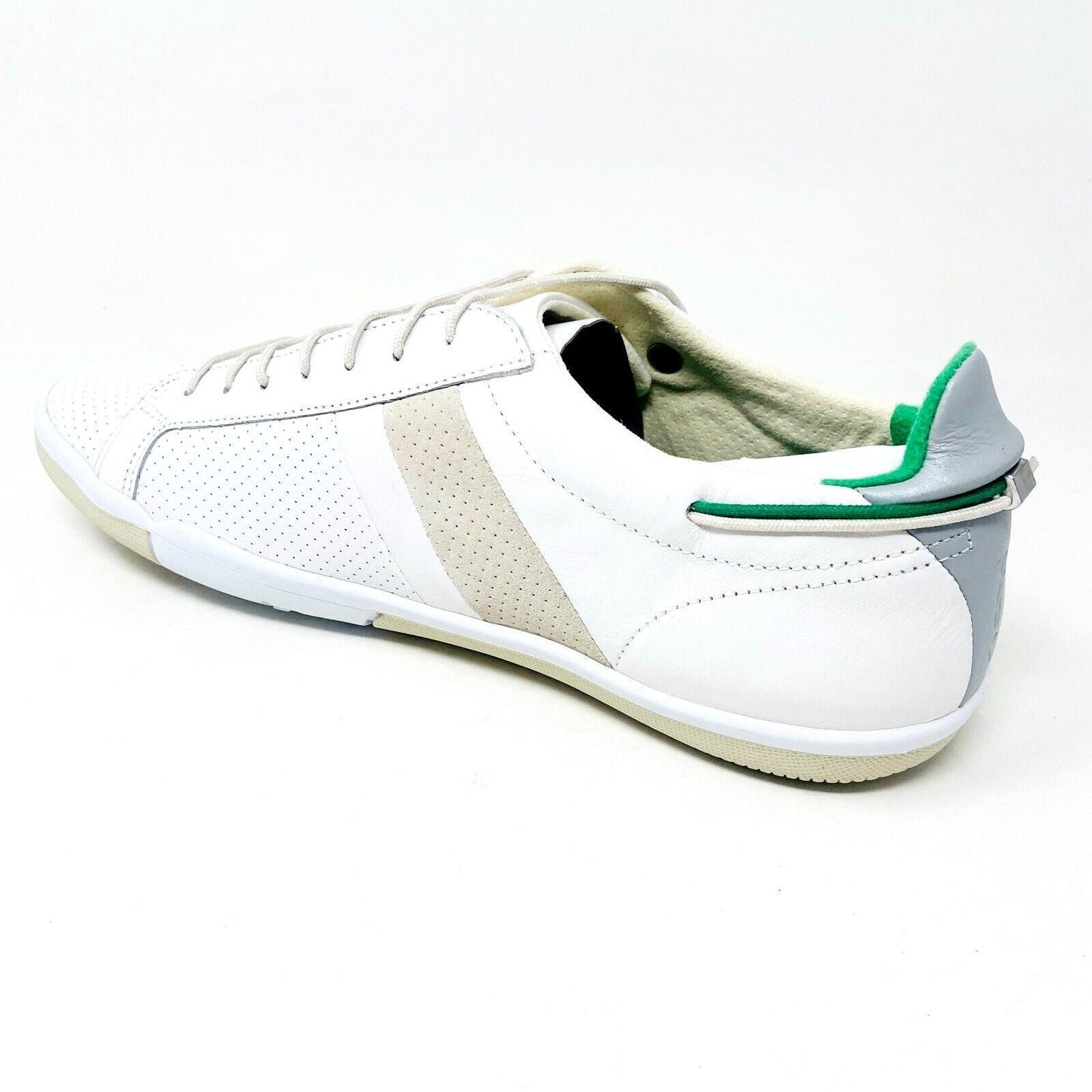 Plae Mulberry White Green Mens Full Grain Leather Casual Sneakers 552010 100