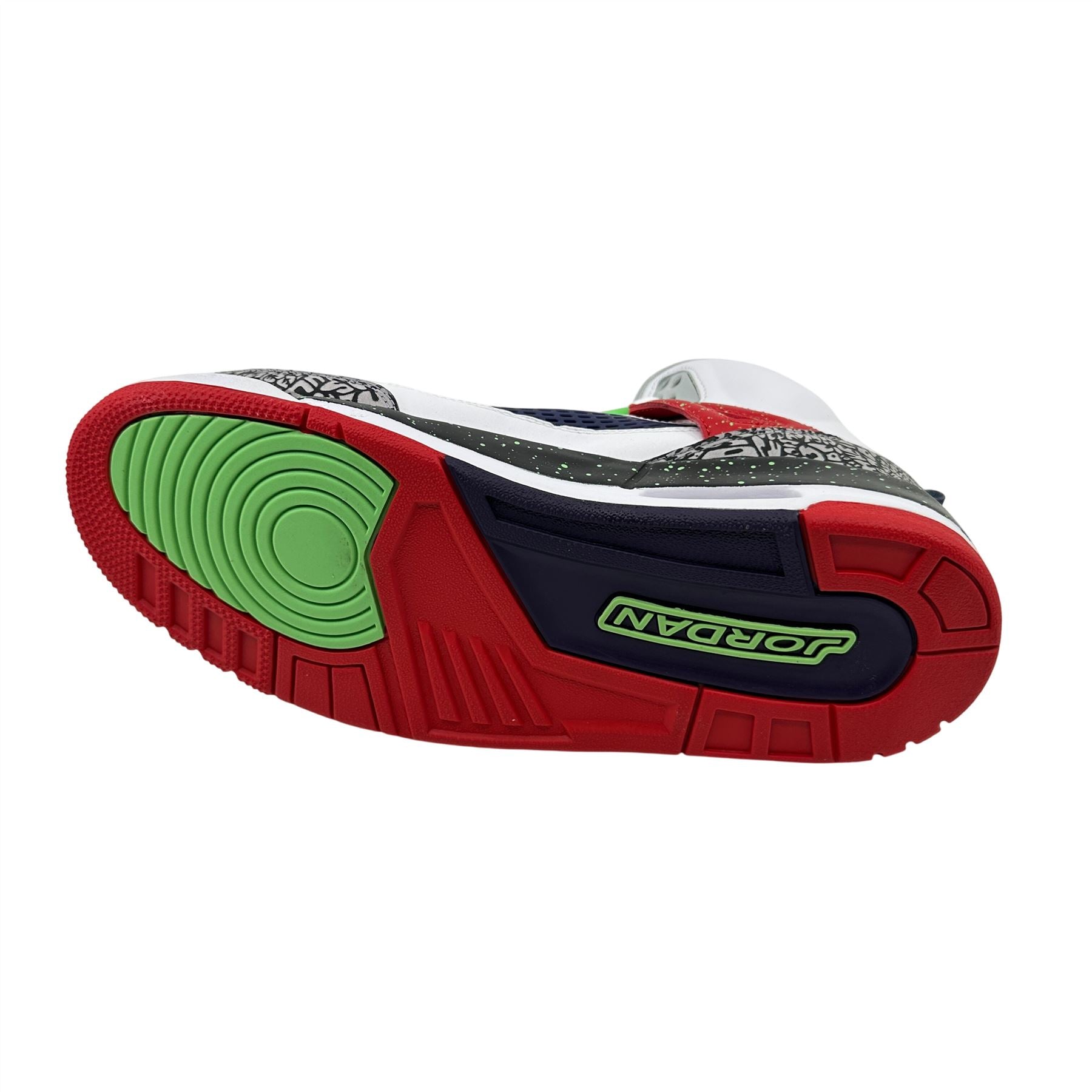 Jordan Spizike White Poison Green Red Mens Athletic Sneaker