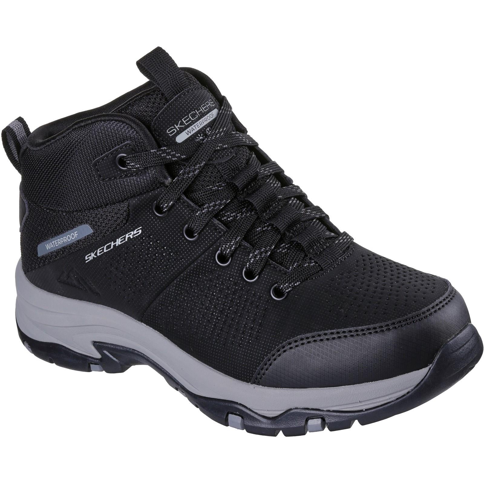Women's Relaxed Fit Skechers 180005 Waterproof Trego Trail Destination Boots - Black/Charcoal