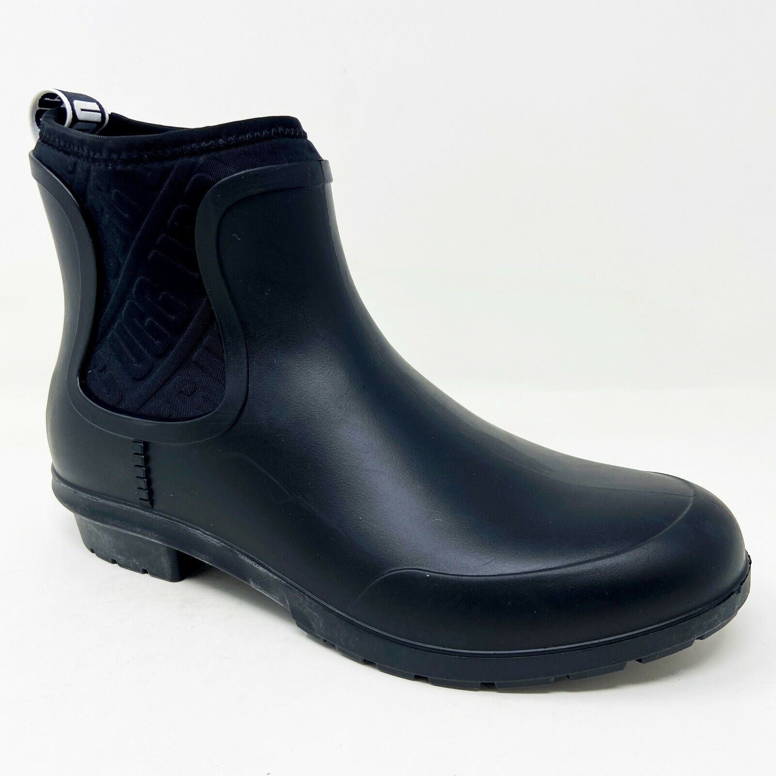 UGG Chevonne Black Waterproof Chelsea Womens Rubber Sheepskin Rain Boots