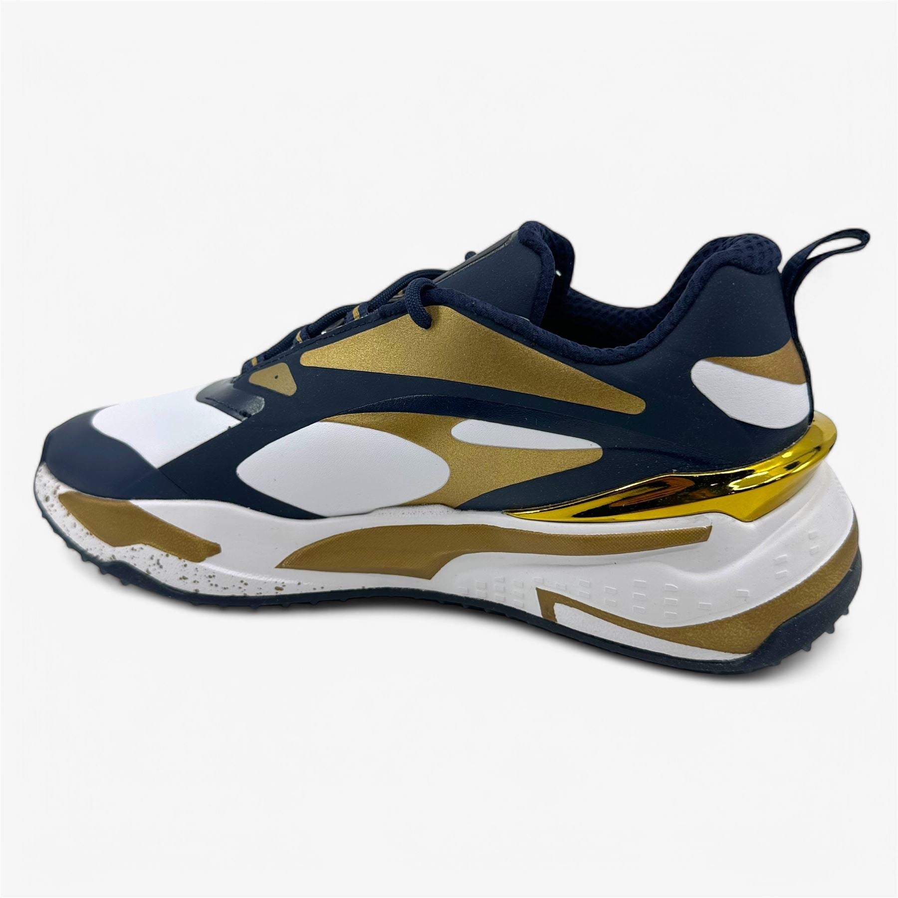 PUMA X PTC GS Fast Navy Blazer Gold White Mens Waterproof Golf Shoes