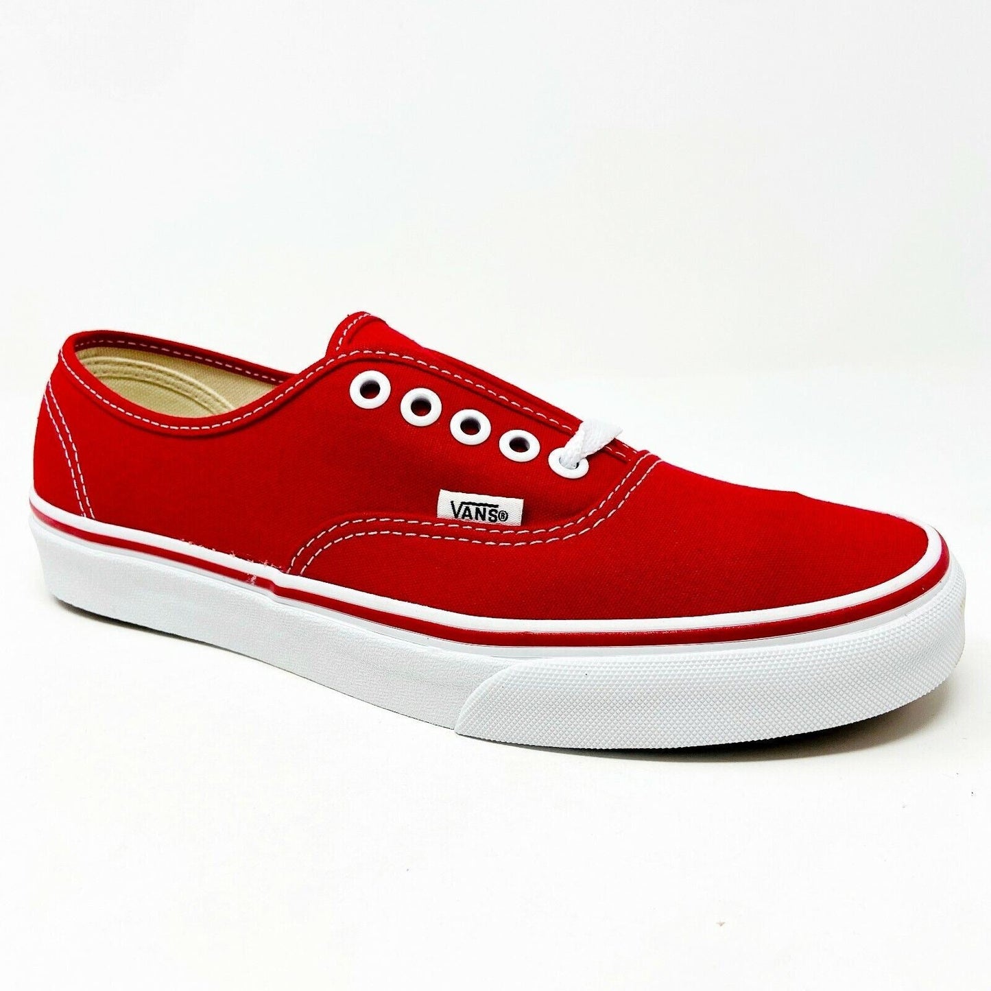 Vans Authentic True Red White Mens Original Classic Canvas Sneakers