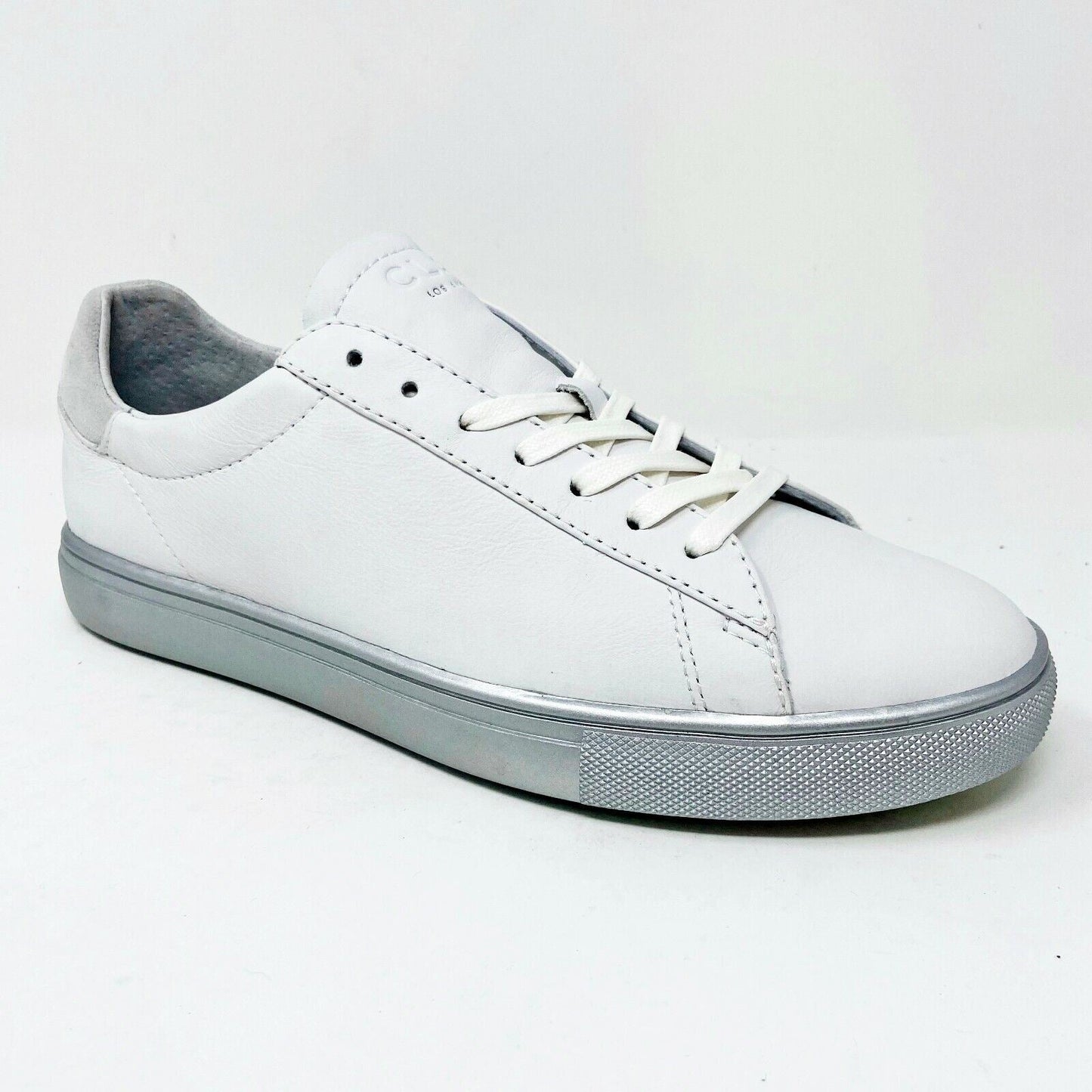 Clae Bradley White Silver Mens Premium Casual Sneakers