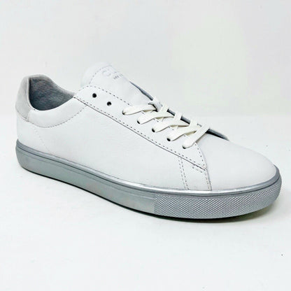 Clae Bradley White Silver Mens Premium Casual Sneakers