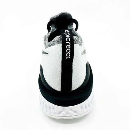 Nike Epic React Flyknit 2 White Black Platinum Oreo Mens Running Sneaker