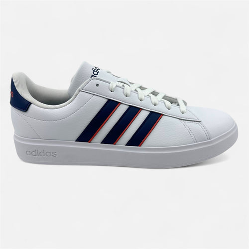 Adidas Grand Court 2.0 White Dark Blue Preloved Scarlet Mens Athletic Sneaker