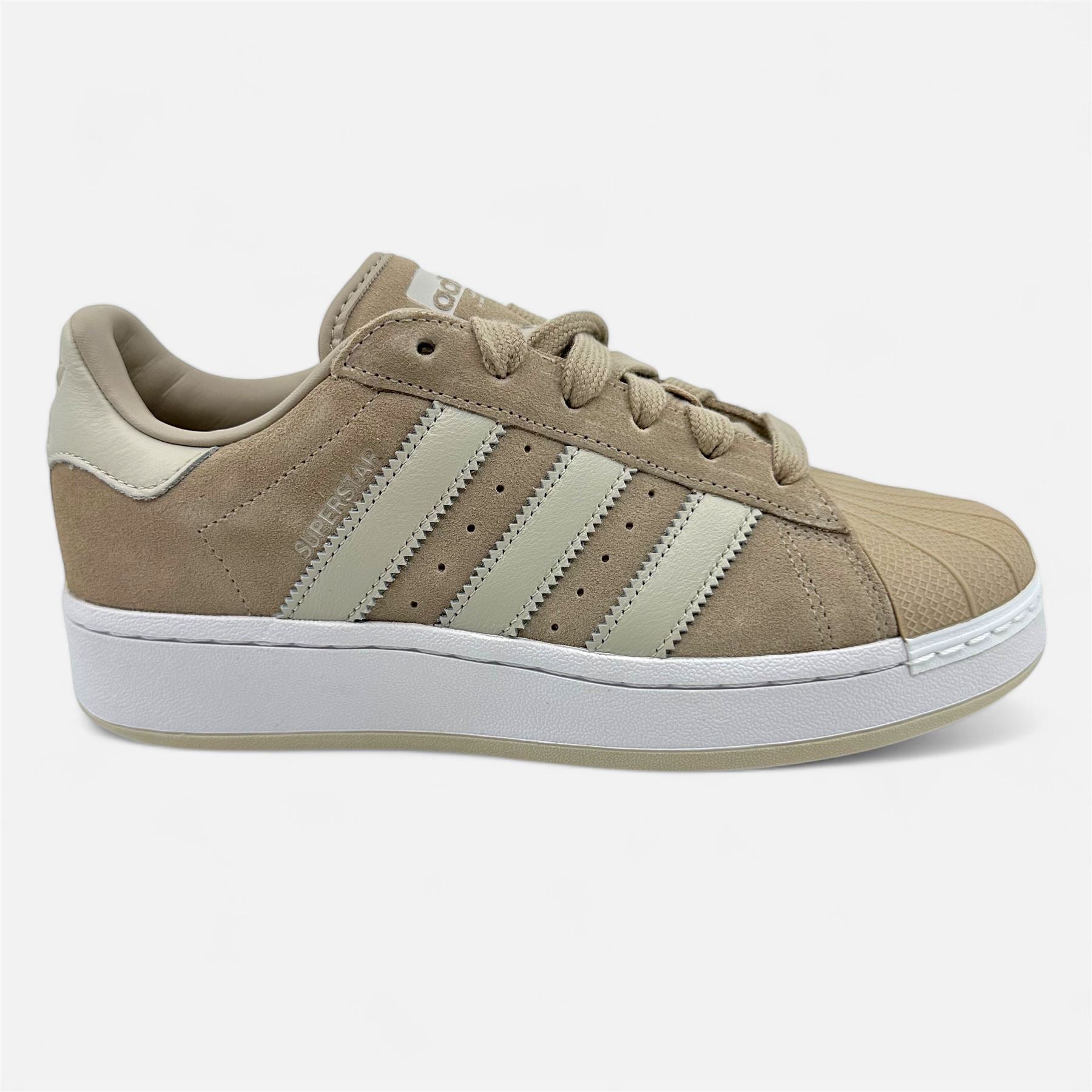 Adidas Superstar XLG Wonder Beige White Womens Athletic Sneaker