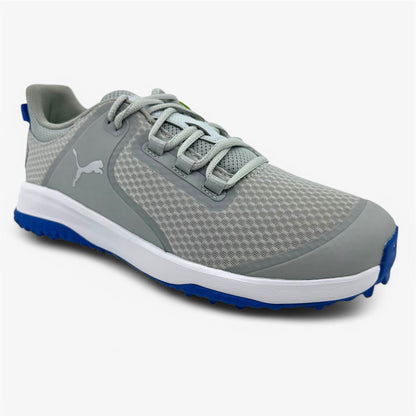 PUMA Fusion Grip Light Gray Silver Mens Waterproof Golf Shoes