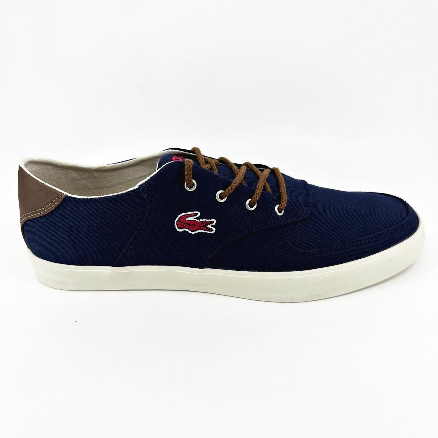 Lacoste Glendon 2 SRM Canvas Leather Dark Blue Mens Casual Sneakers