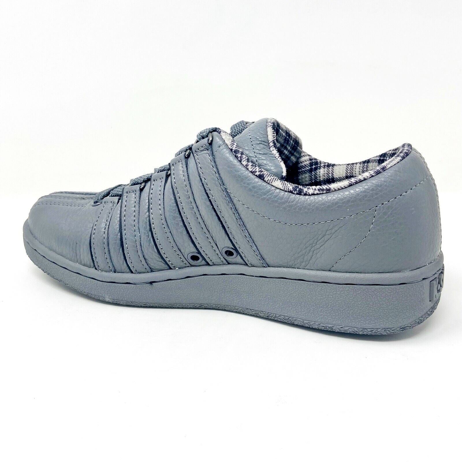 K-Swiss Mens Classic LXP Charcoal Black Tartan Casual Sneakers 01012048