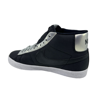 Nike Blazer High Black Metallic Silver White Mens Athletic Sneaker