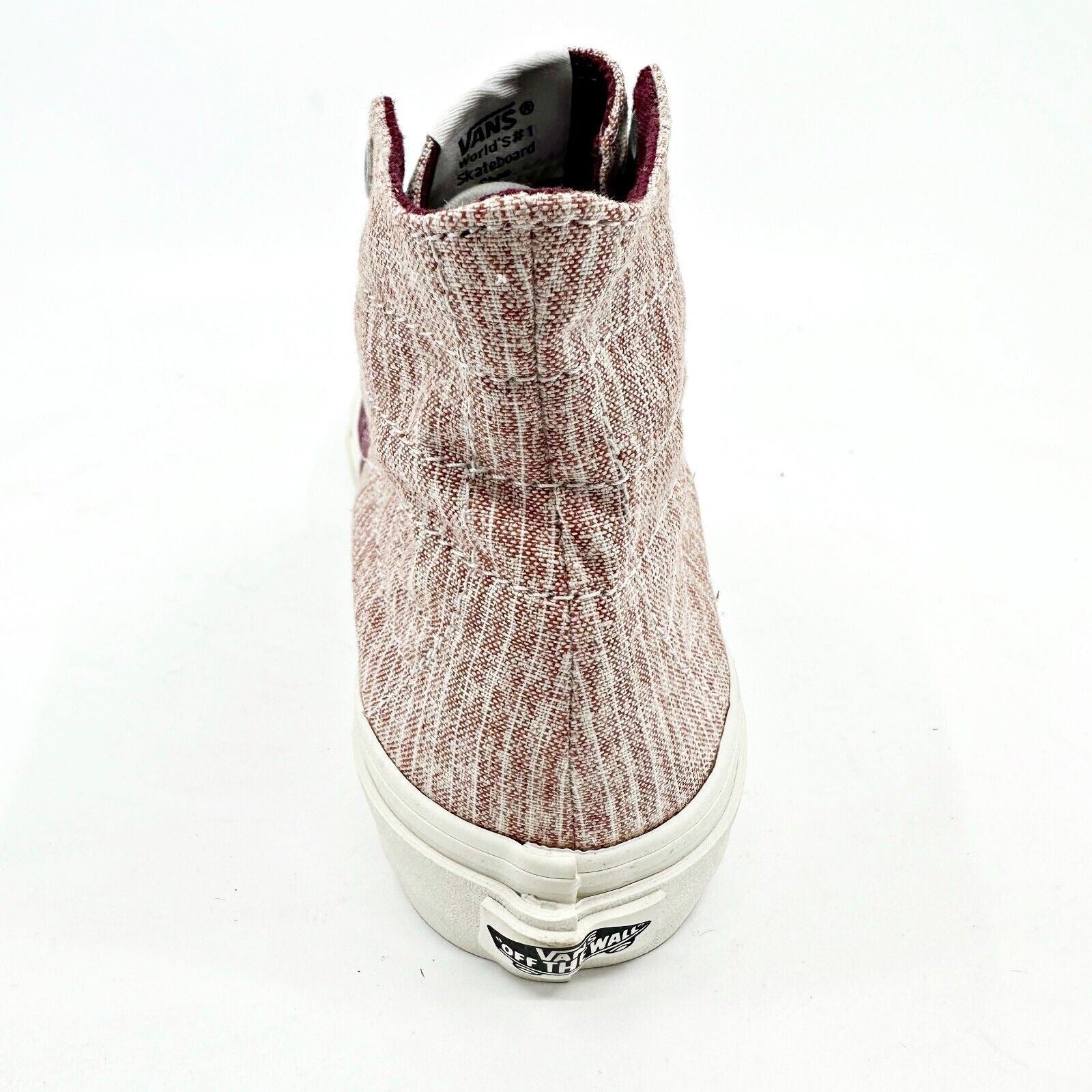 VANS Sk8 Hi Decon SPT (Stripes) Washed Burgundy Womens Size 6 Casual Sneakers