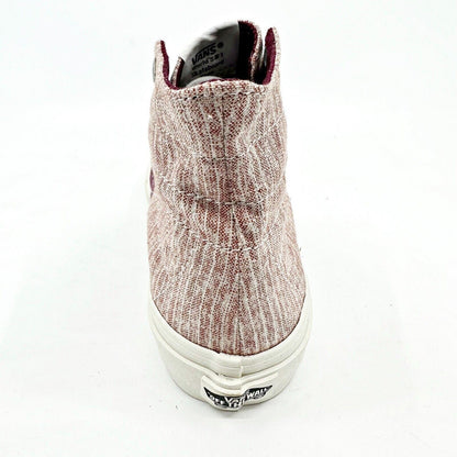 VANS Sk8 Hi Decon SPT (Stripes) Washed Burgundy Womens Size 6 Casual Sneakers