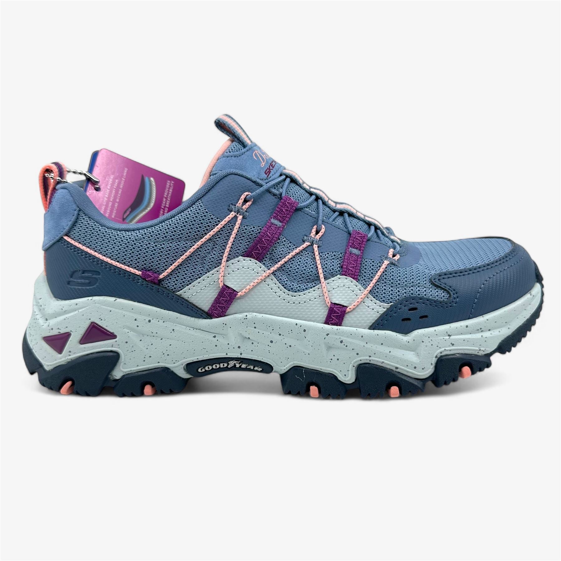 Skechers D'Lites Hikers Hillock Slate Pink Womens Good Year Outsoles Sneaker