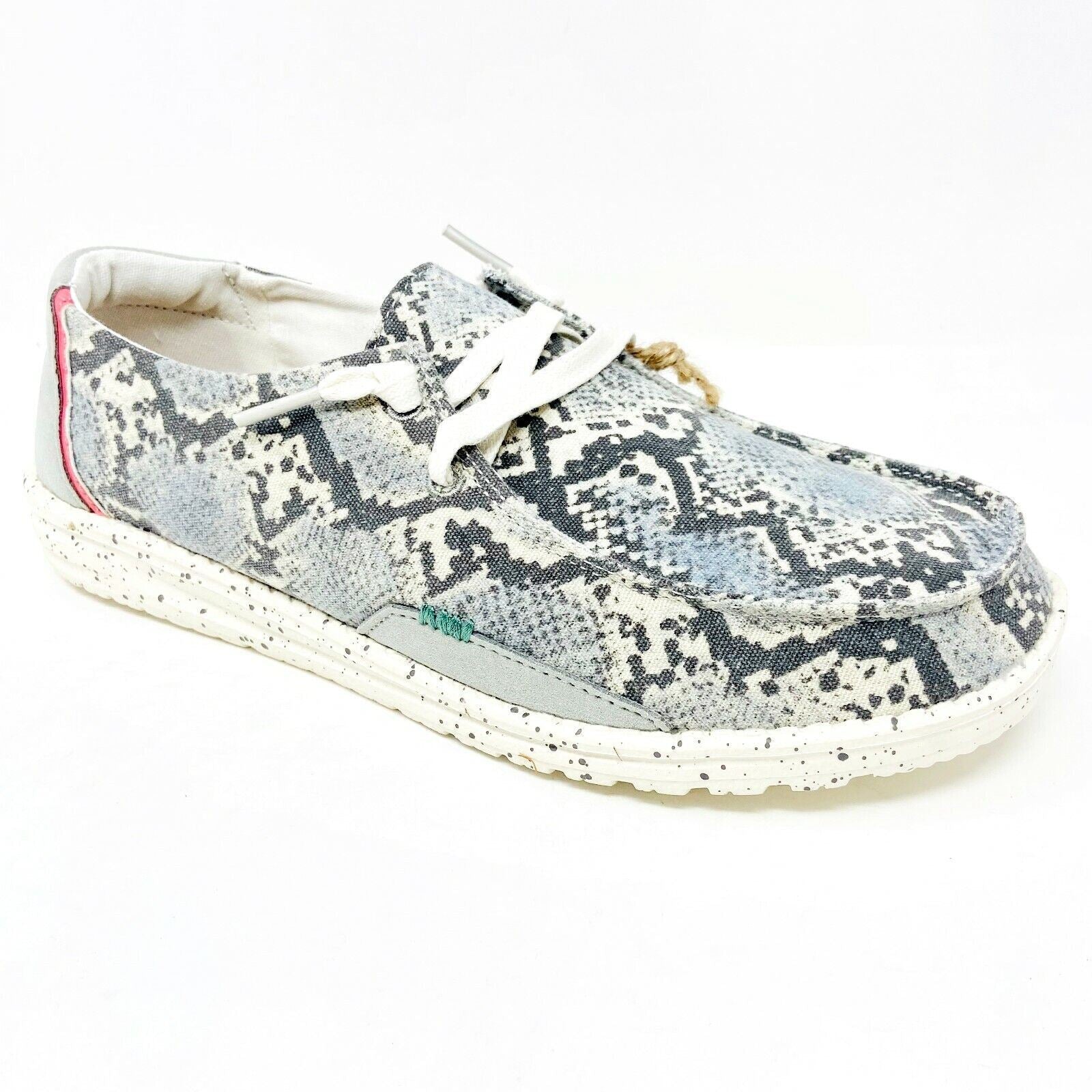 Hey Dude Womens Wendy Jungle Grey Slip On Comfort Lightweight Shoes