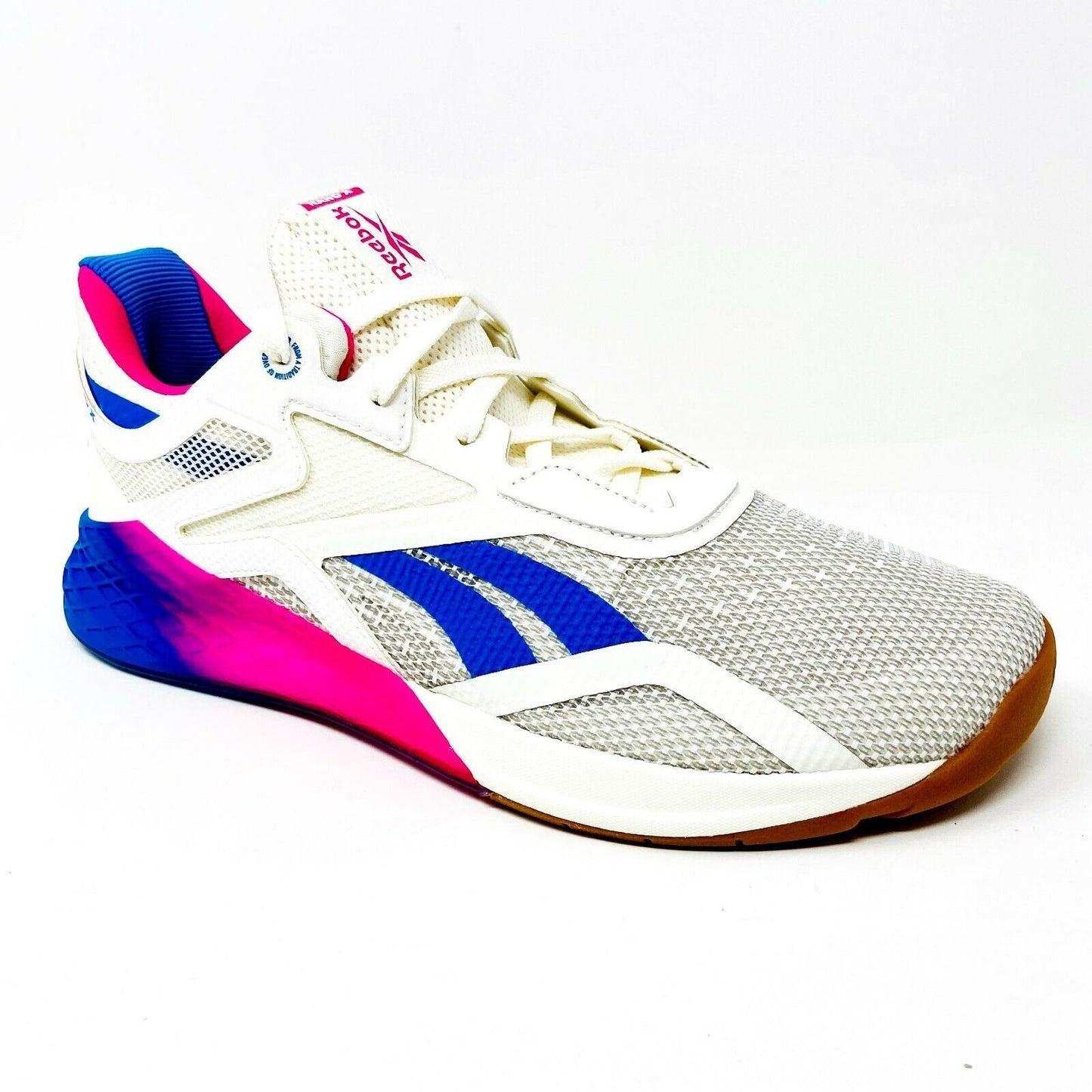 Reebok Nano X White Pink Blue Womens Size 10.5 Cross Training Sneakers FX7956