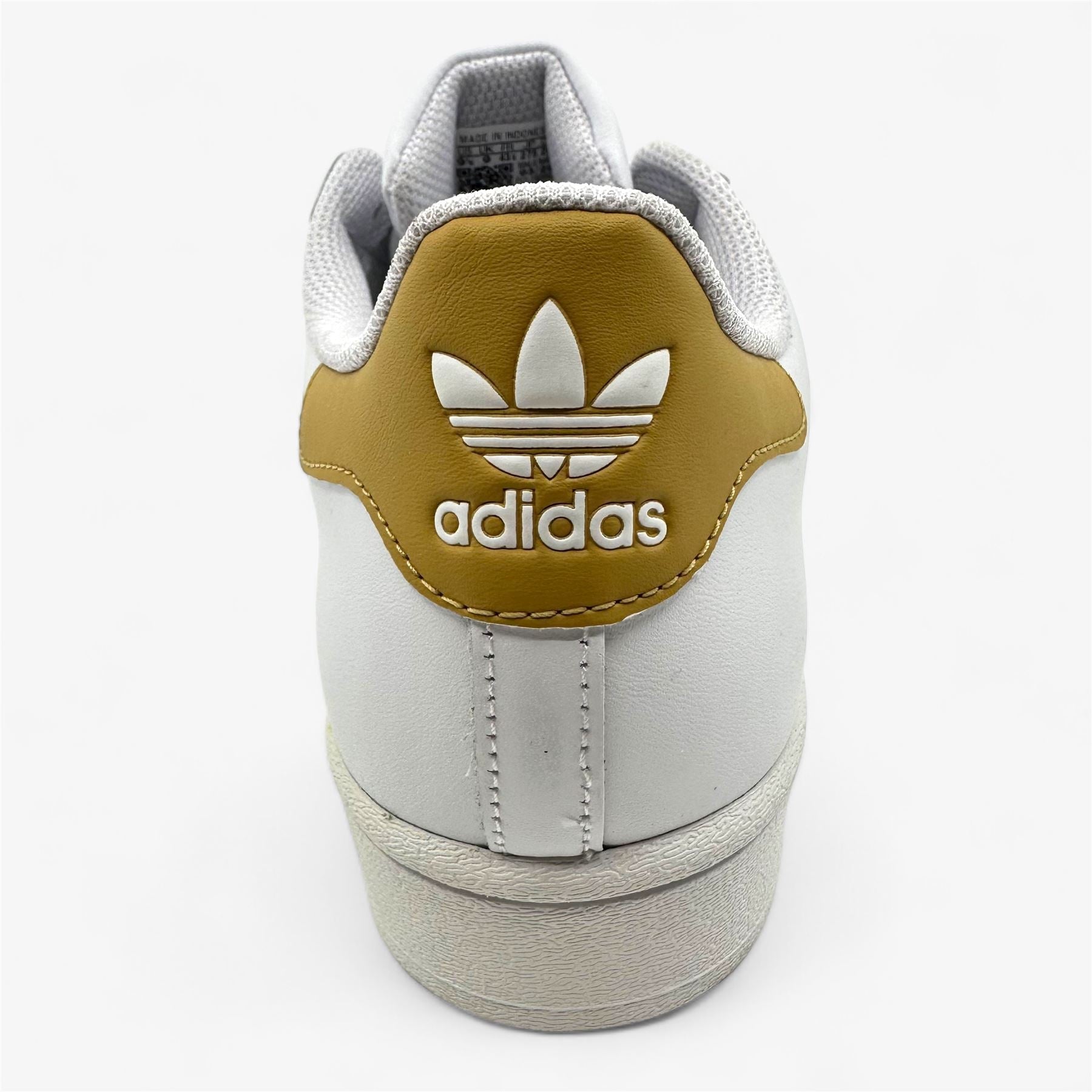 Adidas Superstar White Golden Beige Mens Athletic Sneaker