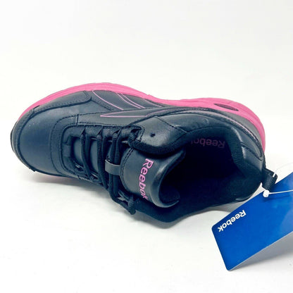 Reebok Work Oxford Black Pink Womens Size 6.5 Steel Toe Sneakers RB482