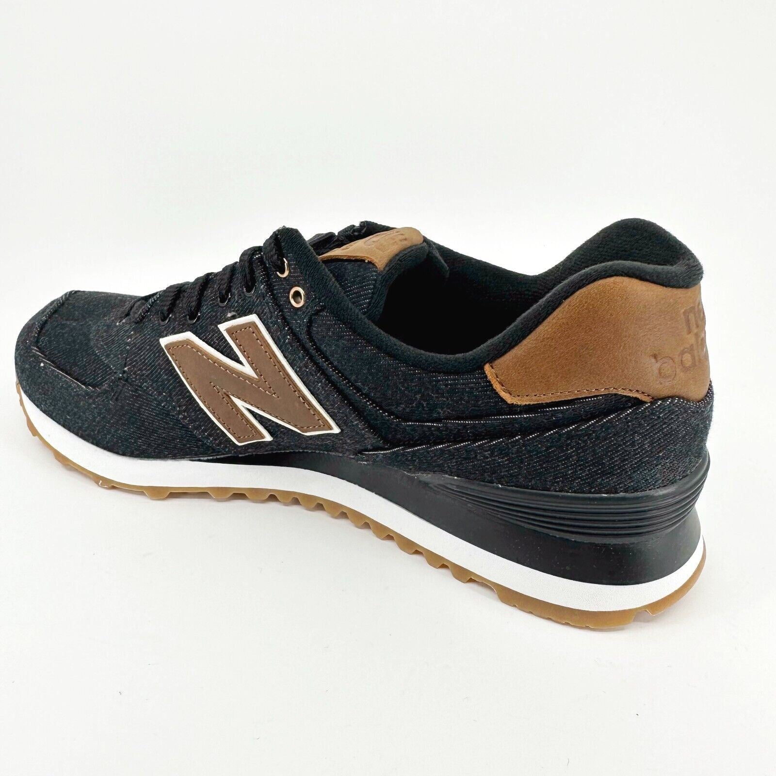 New Balance 574 Classics 15 Ounce Canvas Denim Black Brown Mens ML574TXA