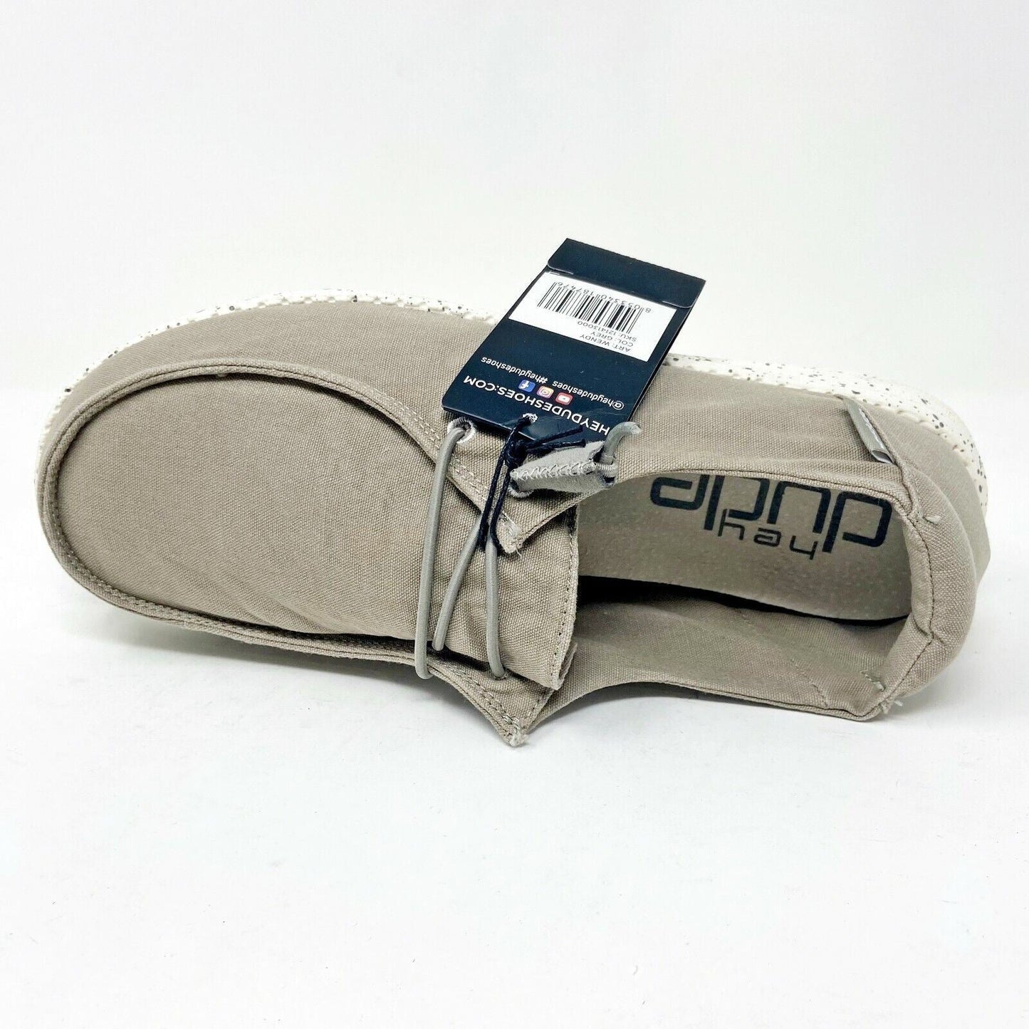 Hey Dude Womens Wendy Grey Slip On Comfort Lightweight Shoes