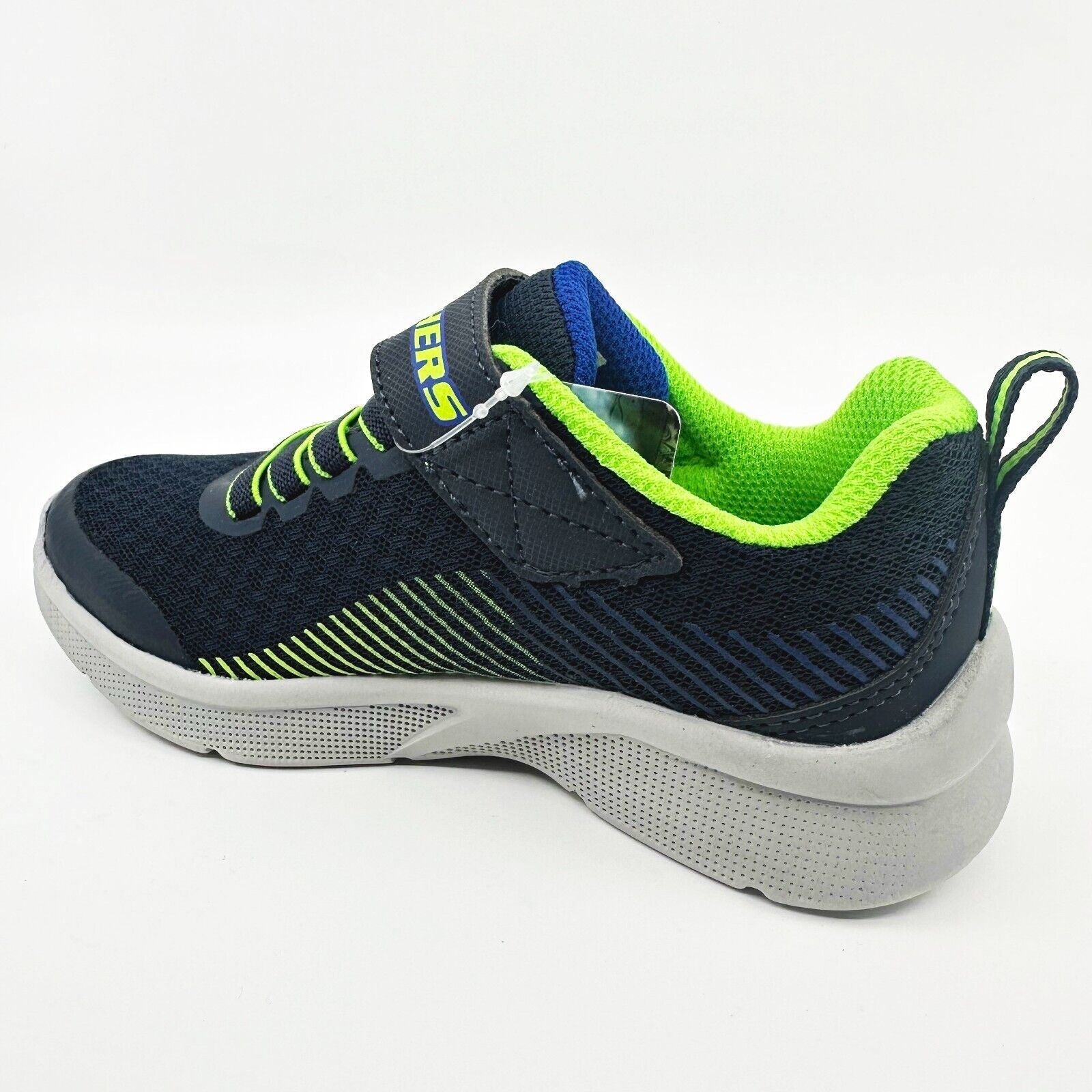 Skechers Microspec Gorza Navy Lime Kids Boys Sneakers
