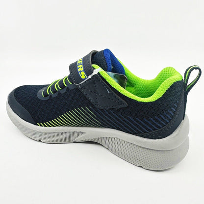 Skechers Microspec Gorza Navy Lime Kids Boys Sneakers