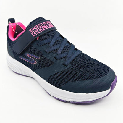 Skechers Go Run Consistent Vibrant Dash Navy Kids Girls Size 3.5